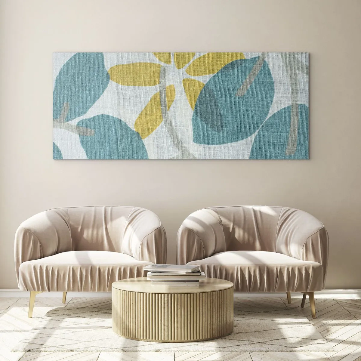 Glasbild - Bild auf glas - Unter den azurblauen Blättern - 100x40 cm