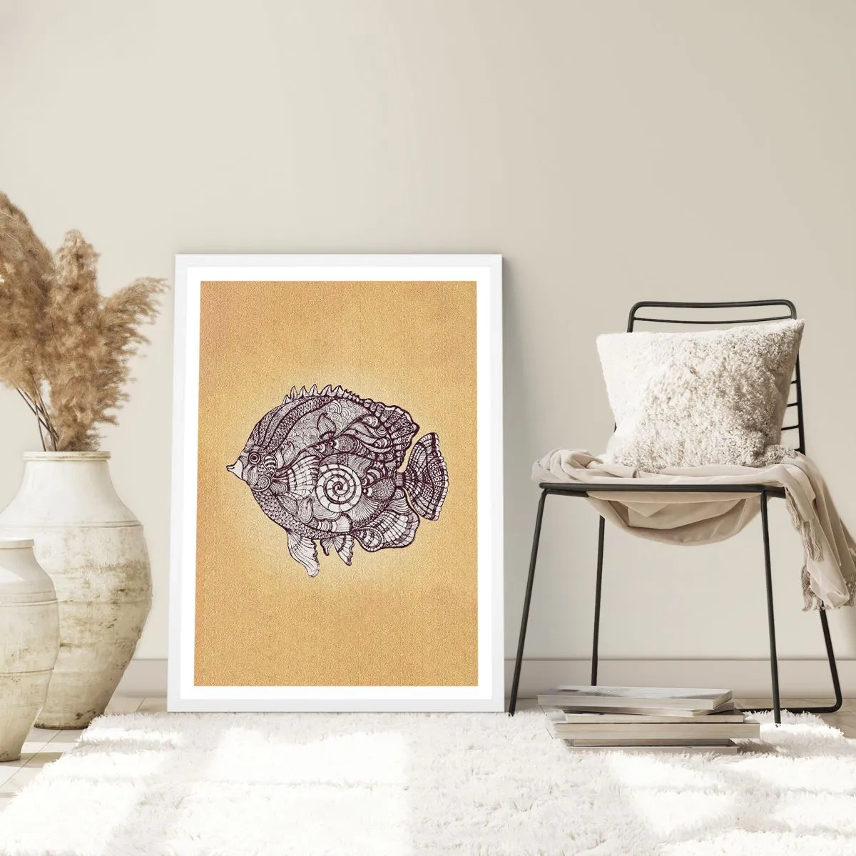 Poster in einem weißen Rahmen - Aus dem Ozean der Ornamente - 30x40 cm