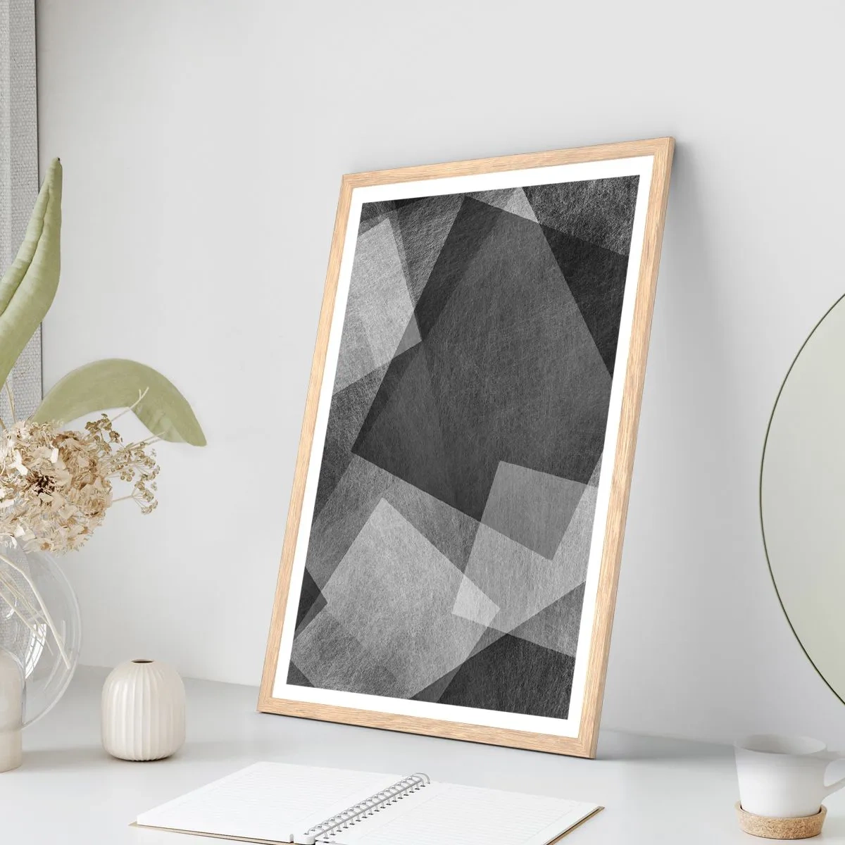 Poster in einem Rahmen aus heller Eiche - Das ewige Symbol für Beständigkeit und Ordnung - 50x70 cm