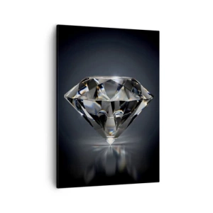 Bild auf Leinwand - Leinwandbild - Eine künstlerische Interpretation eines Diamanten auf dunklem Hintergrund - 50x70cm - Beste Freundin - Moderne Wanddekoration für Wohnzimmer und Schlafzimmer ARTTOR