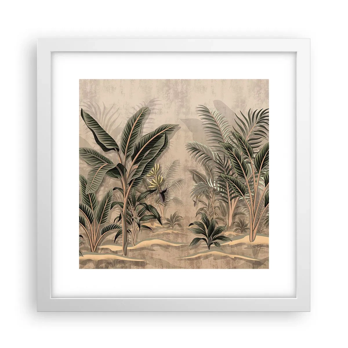 Poster in einem weißen Rahmen - Eine Gravur im Kolonialstil - 30x30 cm