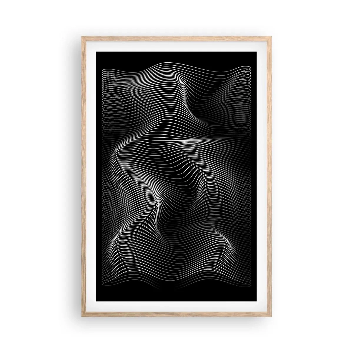 Poster in einem Rahmen aus heller Eiche - Lichttanz im Raum - 61x91 cm