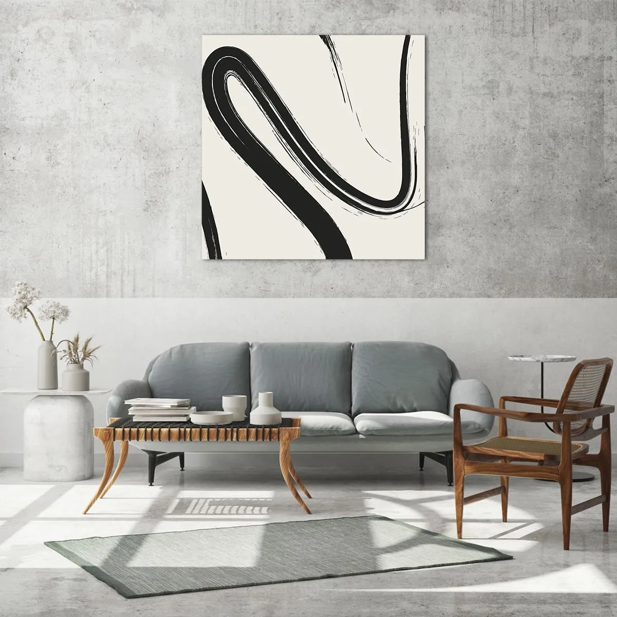 Glasbild - Bild auf glas - Schwarz-Weiß-Laune - 40x40 cm