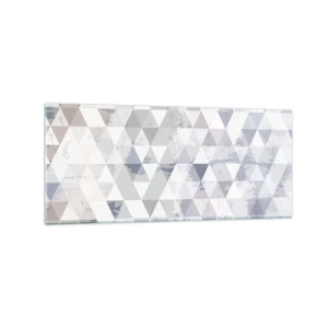 Glasbild - Bild auf glas - Geometrisches Dreiecksmuster in Pastelltönen - 120x50cm - Im Rhythmus auf drei - Moderne Wanddekoration für Wohnzimmer und Schlafzimmer ARTTOR
