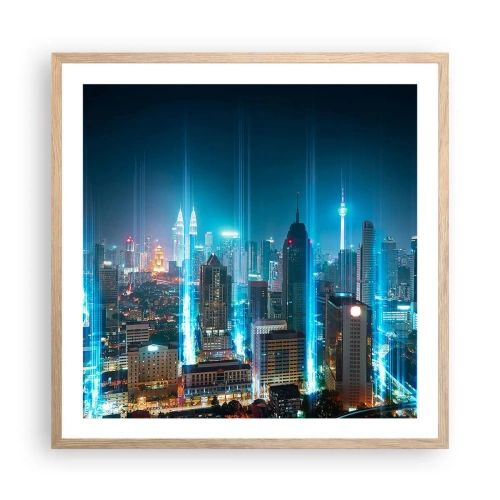 Poster in einem Rahmen aus heller Eiche - Auf Berliner Art gegen den Himmel - 60x60 cm