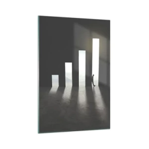 Glasbild - Bild auf glas - Symbolisches Wachstum in Form von lichtdurchfluteten Passagen - 70x100cm - Erfolg – 