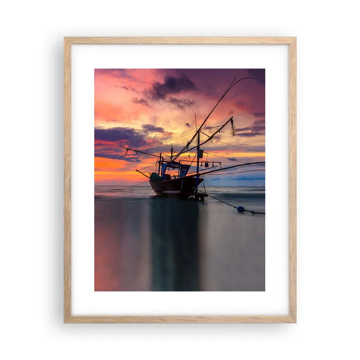 Poster in einem Rahmen aus heller Eiche - Exotischer Abend - 40x50 cm