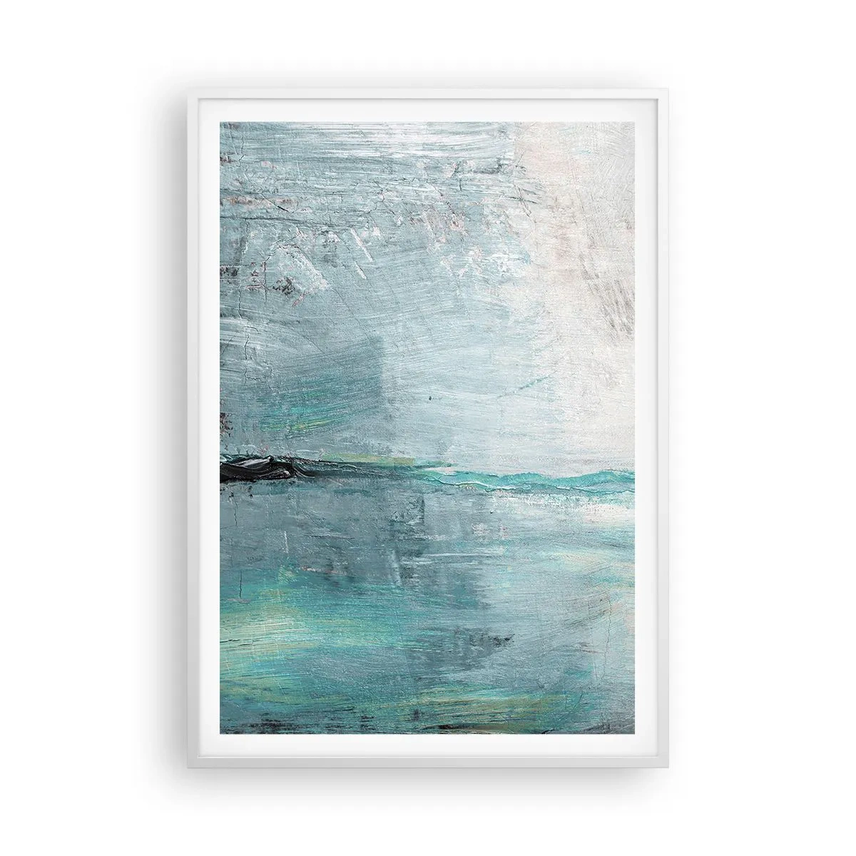 Poster in einem weißen Rahmen - Horizontal in Blau - 70x100 cm