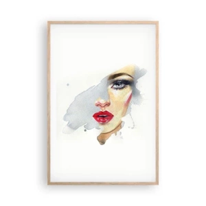 Poster in einem Rahmen aus heller Eiche - Abspiegeln in einem Wassertropfen - 61x91 cm