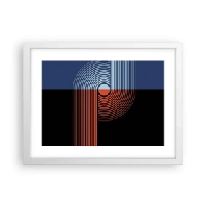 Poster in einem weißen Rahmen - In einer geometrischen Umarmung - 40x30 cm