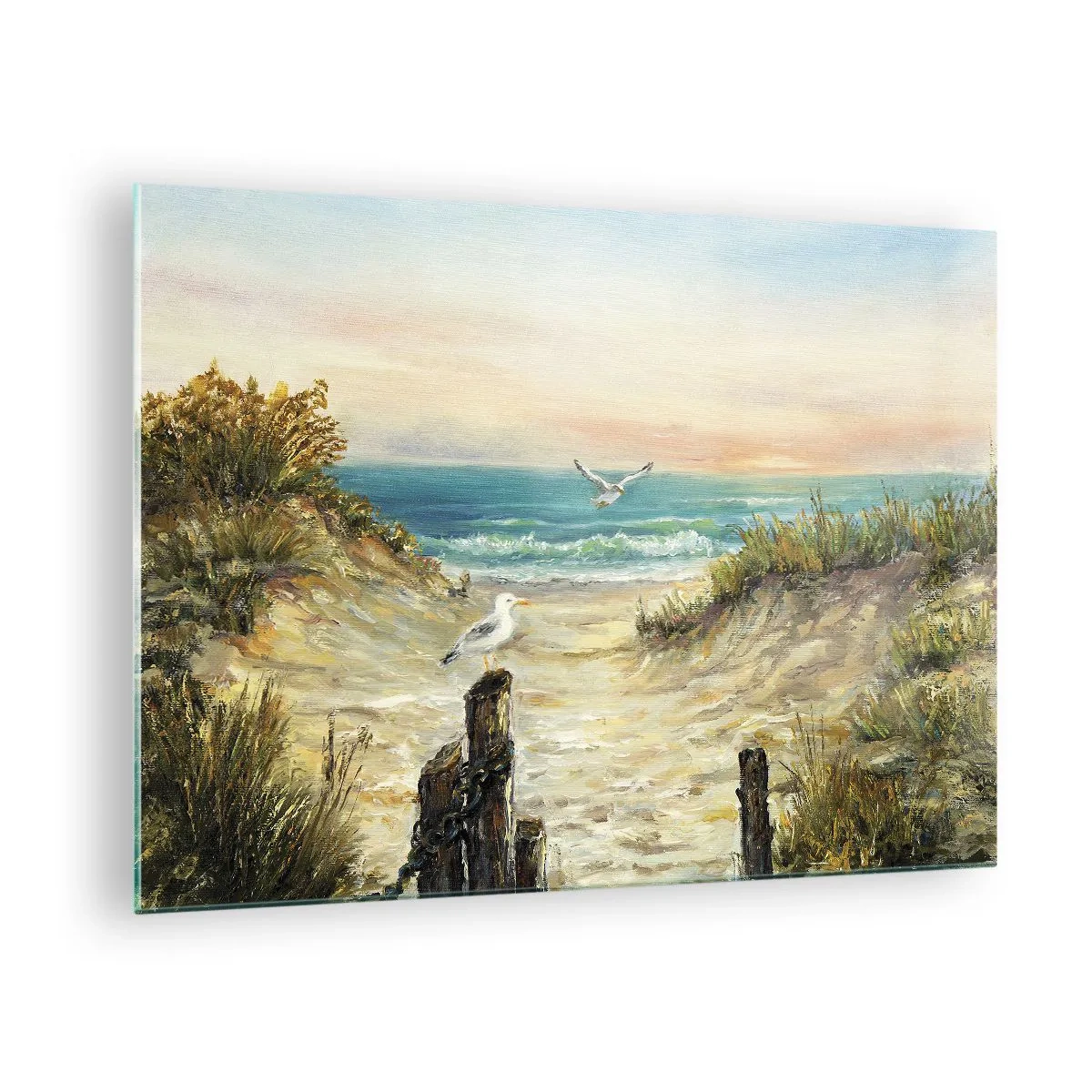 Glasbild - Bild auf glas - Windstiller Rückzug - 70x50cm - Windlose Abgeschiedenheit - Moderne Wanddekoration für Wohnzimmer und Schlafzimmer ARTTOR