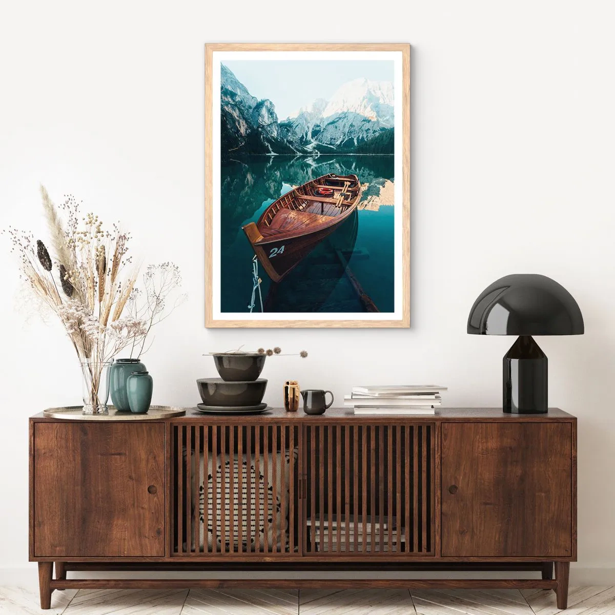 Poster in einem Rahmen aus heller Eiche - Wie auf Glas gemalt - 70x100 cm