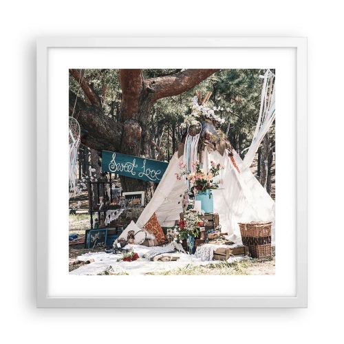 Poster in einem weißen Rahmen - Liebe machen ... - 40x40 cm