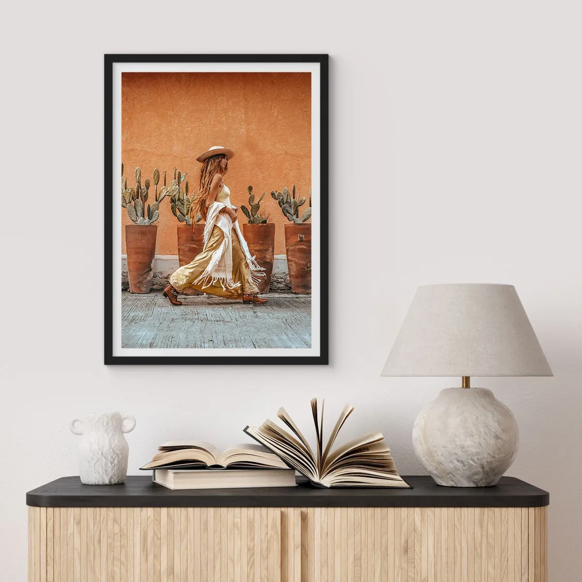 Poster in einem schwarzem Rahmen - Hippie-Stil - 40x50 cm