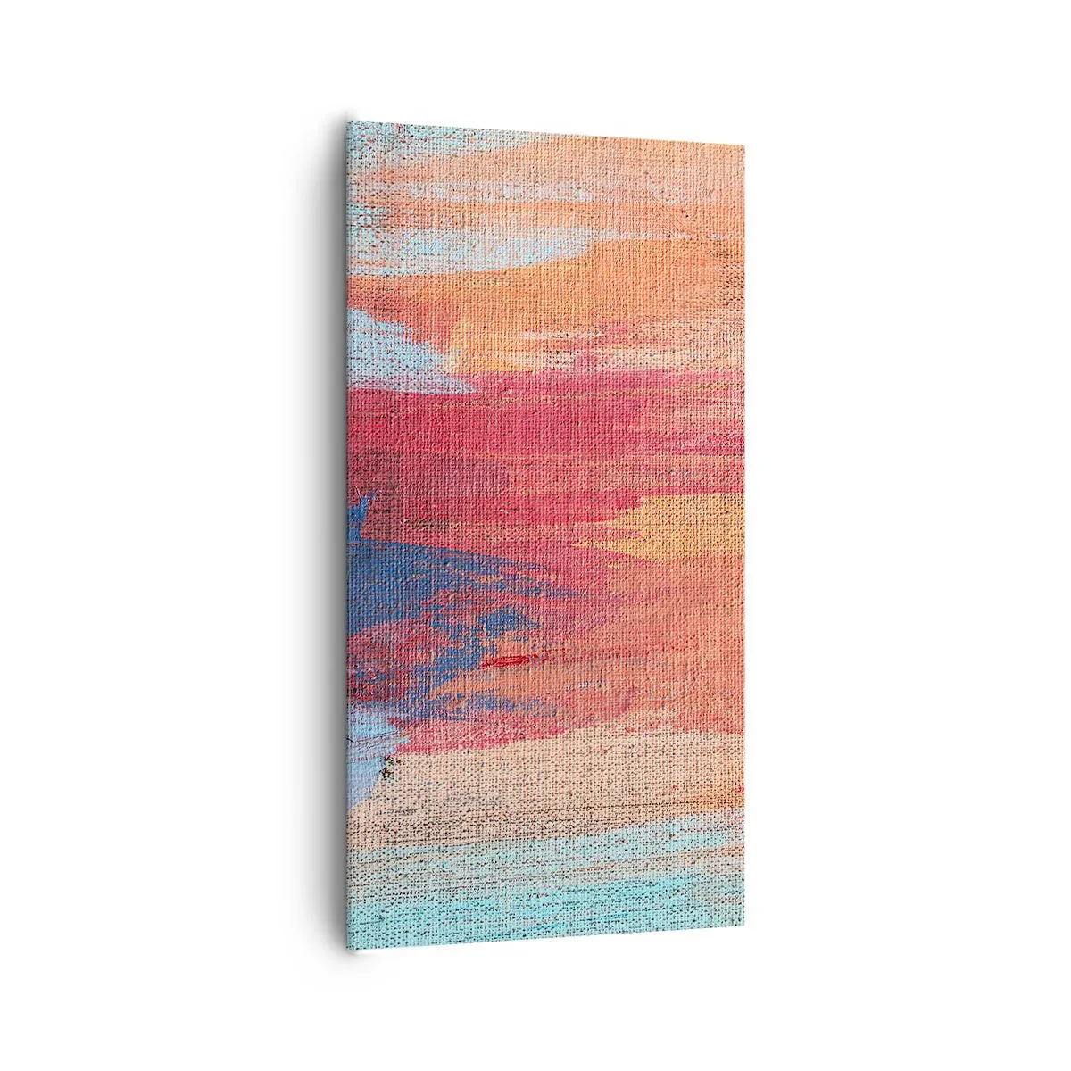 Bild auf Leinwand - Leinwandbild - Renne den Regenbogen hinunter - 65x120 cm