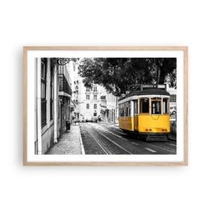 Poster in einem Rahmen aus heller Eiche - Und Fado im Hintergrund - 70x50 cm