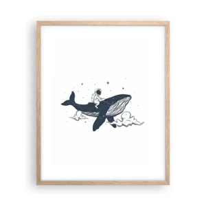 Poster in einem Rahmen aus heller Eiche - Weltraumabenteuer - 40x50 cm