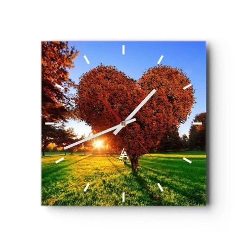 Wanduhr - Glasuhr - Und wie man den Herbst nicht liebt - 40x40 cm