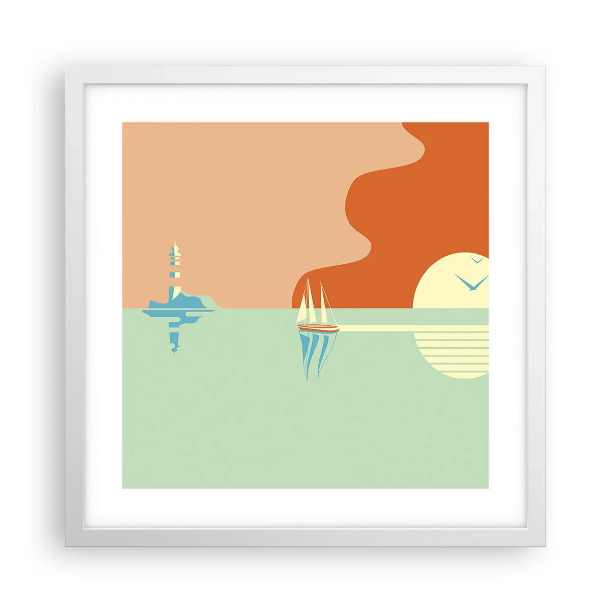 Poster in einem weißen Rahmen - Die perfekte Meereslandschaft - 40x40 cm