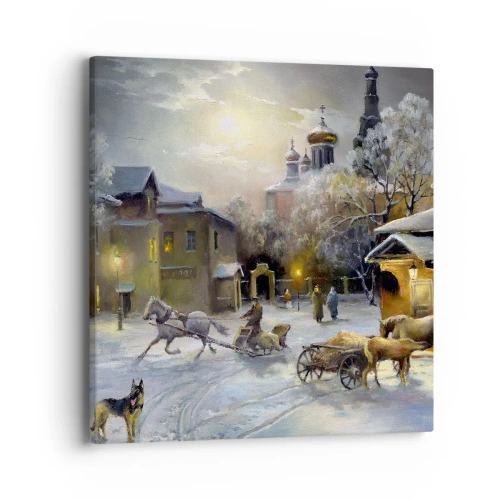 Bild auf Leinwand - Leinwandbild - Die Magie des russischen Winters - 40x40 cm