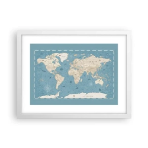 Poster in einem weißen Rahmen - Die Welt liegt zum Greifen nah - 40x30 cm