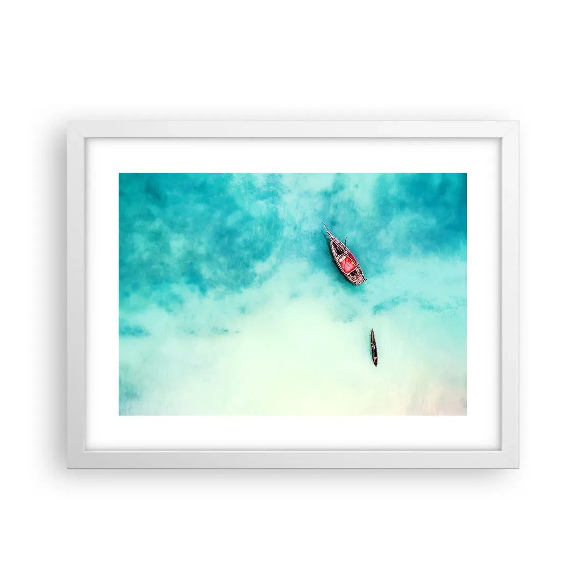 Poster in einem weißen Rahmen - Denn an den Stränden von Sansibar, wenn der Wasserüberschuss ... - 40x30 cm