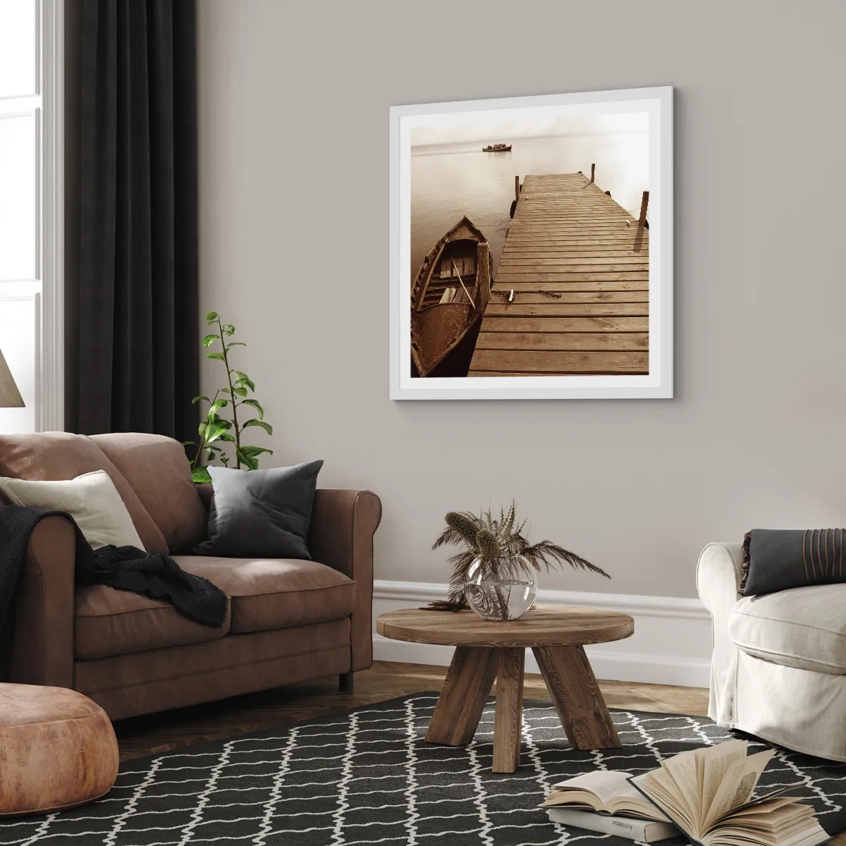 Poster in einem weißen Rahmen - Großer Frieden - 60x60 cm