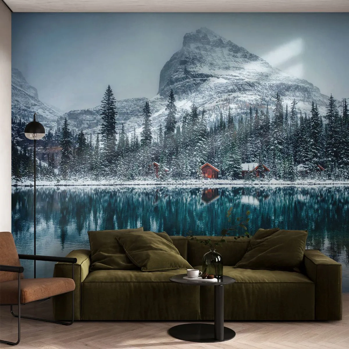 Selbstklebende Fototapete Deluxe Sticker - Kanadischer Rückzug - Landschaft, Kanada, Winter - 100x70 cm