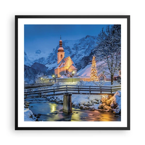Poster in einem schwarzem Rahmen - Weihnachtsgeist - 60x60 cm