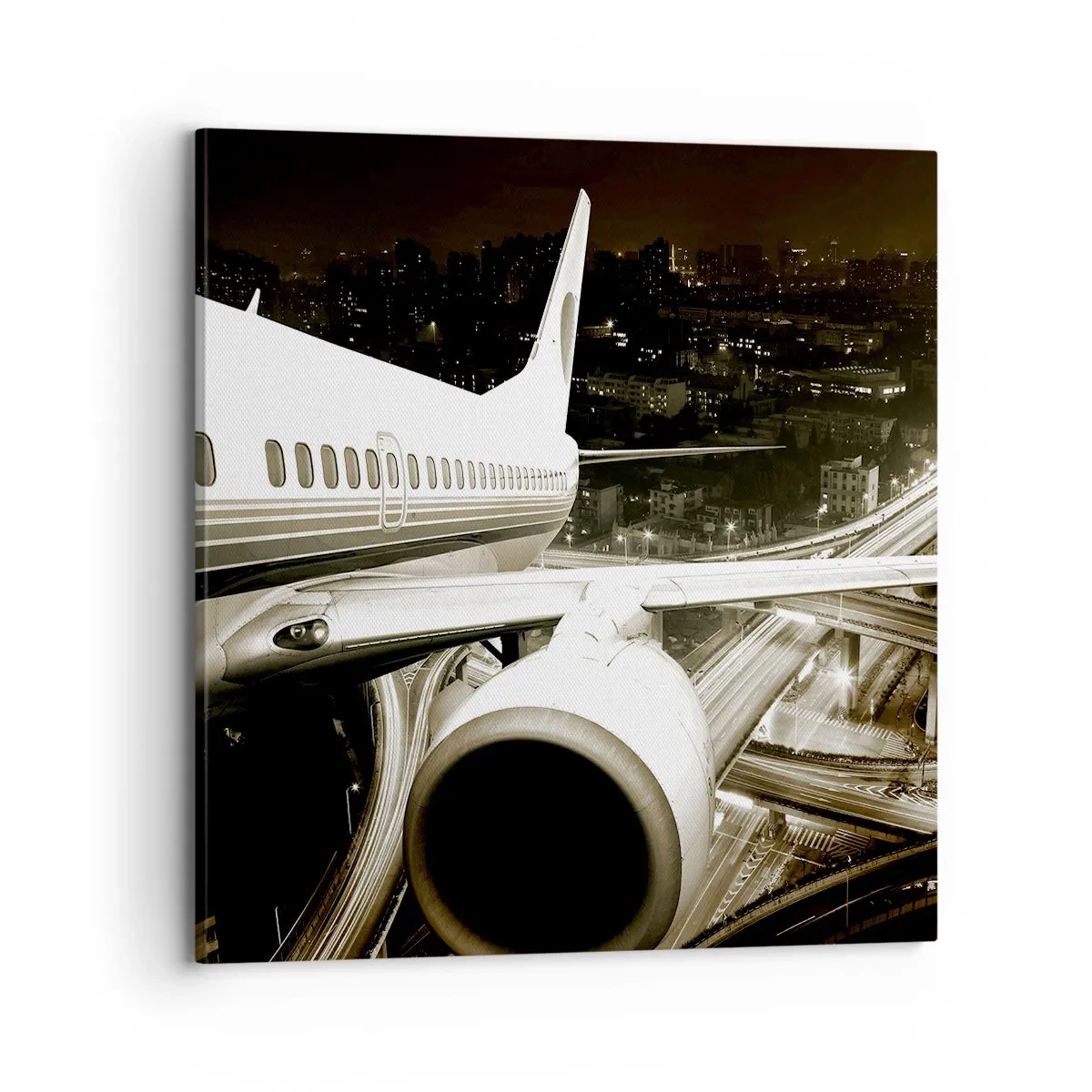 Bild auf Leinwand - Leinwandbild - In die Nacht fliegen - 70x70 cm