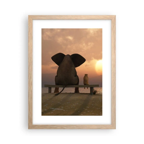 Poster in einem Rahmen aus heller Eiche - Es tut gut zusammen zu schweigen - 30x40 cm