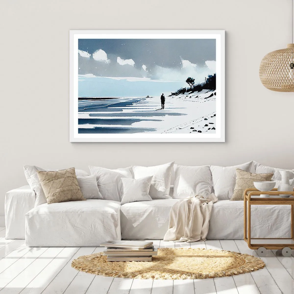 Poster in einem weißen Rahmen - Allein sein - 70x50 cm