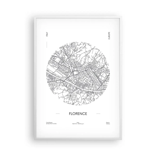 Poster in einem weißen Rahmen - Anatomie von Florenz - 70x100 cm