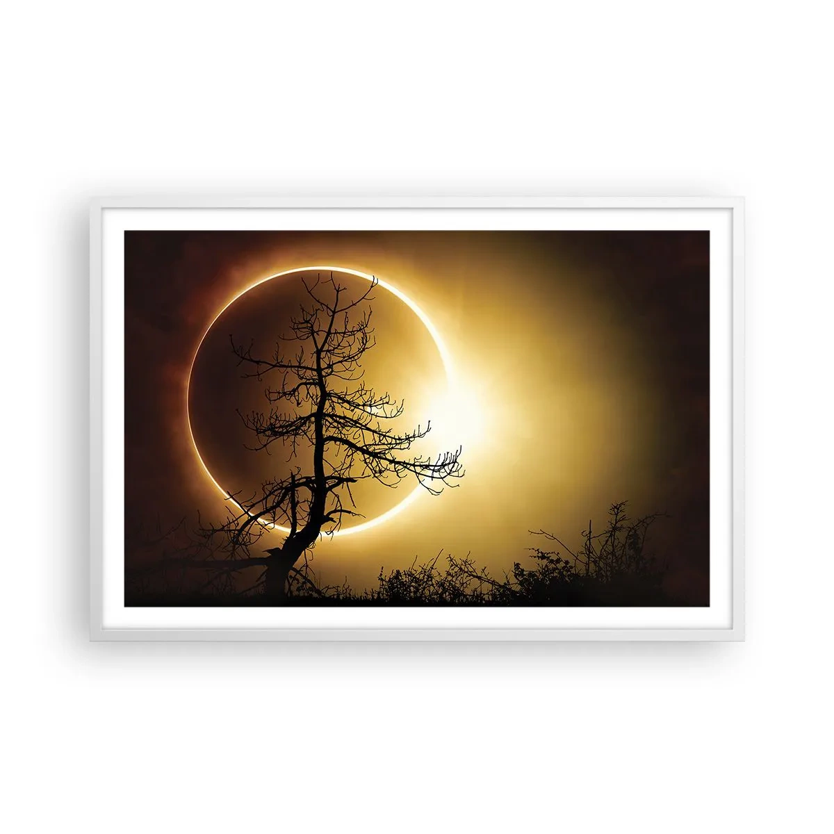 Poster in einem weißen Rahmen - Totale Finsternis - 91x61 cm