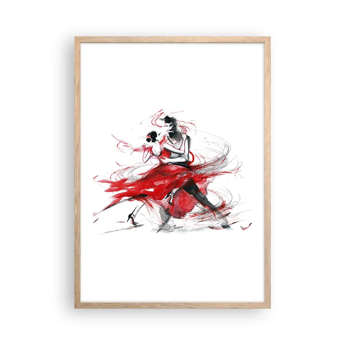 Poster in einem Rahmen aus heller Eiche - Tango – der Rhythmus der Leidenschaft - 50x70 cm