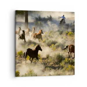 Bild auf Leinwand - Leinwandbild - Rivalität – Freiheit oder männliche Stärke? - 70x70 cm