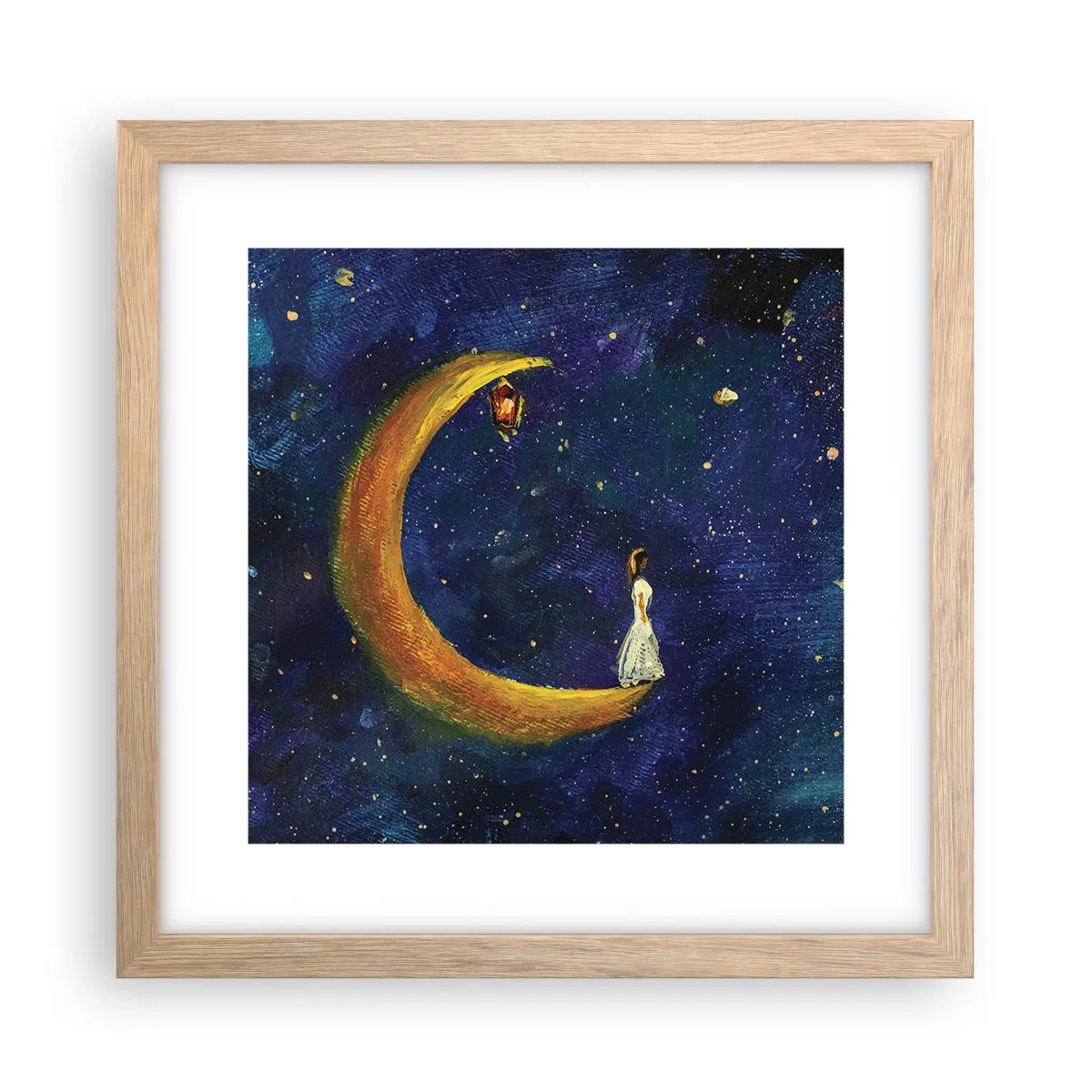 Poster in einem Rahmen aus heller Eiche - Der Ruf der Welt - 30x30 cm
