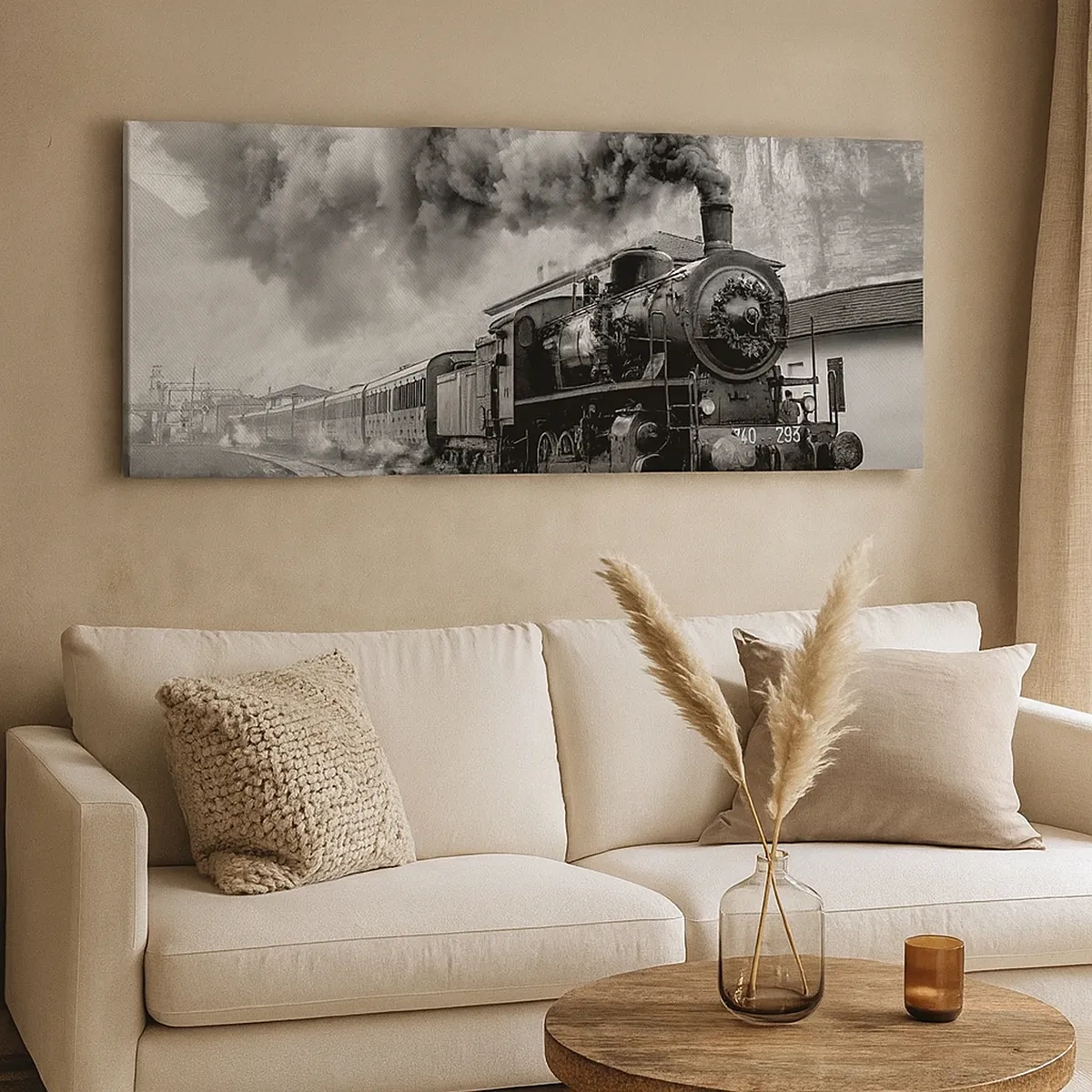 Bild auf Leinwand - Leinwandbild - Steht am Bahnhof ... - 30x30 cm