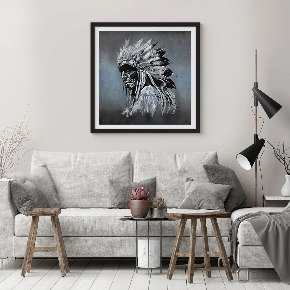 Poster in einem schwarzem Rahmen - Zurück zu den Wurzeln - 40x40 cm