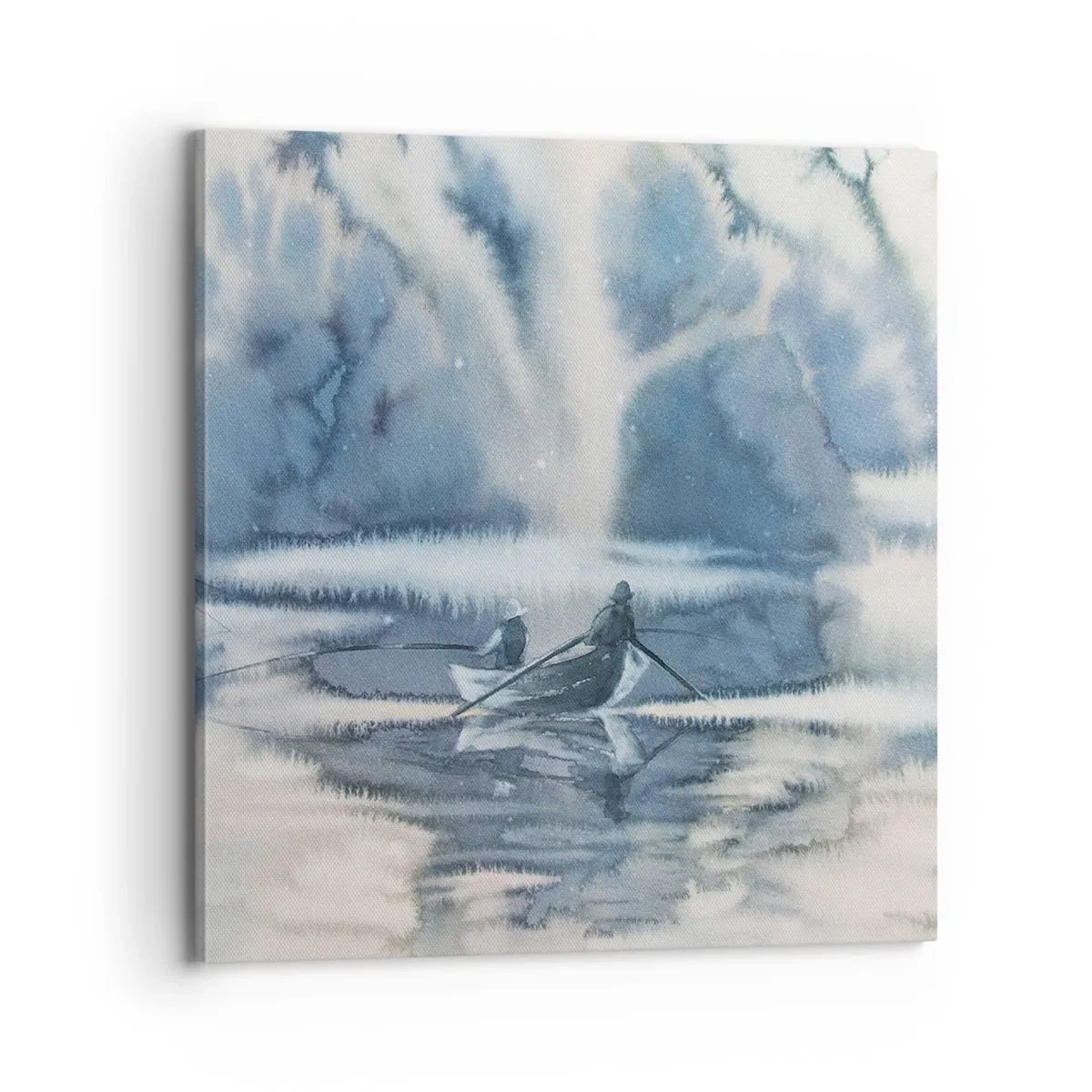 Bild auf Leinwand - Leinwandbild - Angler in ihrem Paradies - 70x70 cm