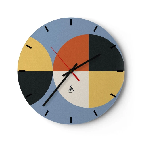 Wanduhr - Glasuhr - Beobachte und zähle - 40x40 cm