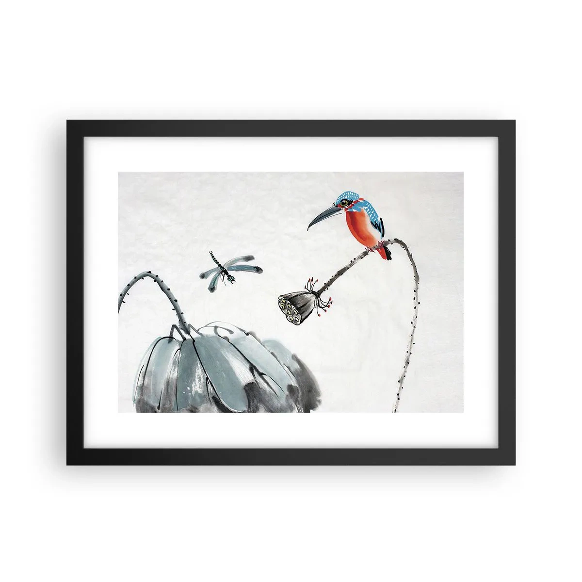 Poster in einem schwarzem Rahmen - Das Leben der Wiese - 40x30 cm
