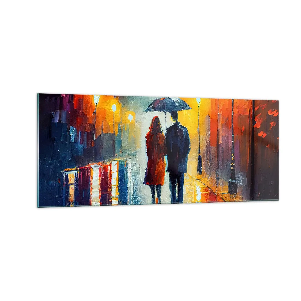 Glasbild - Bild auf glas - Gemeinsam – eine bunte Nacht - 100x40 cm