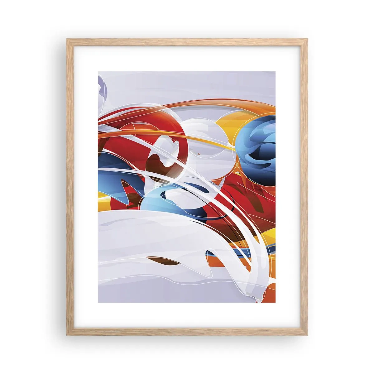Poster in einem Rahmen aus heller Eiche - Der Tanz der Elemente - 40x50 cm