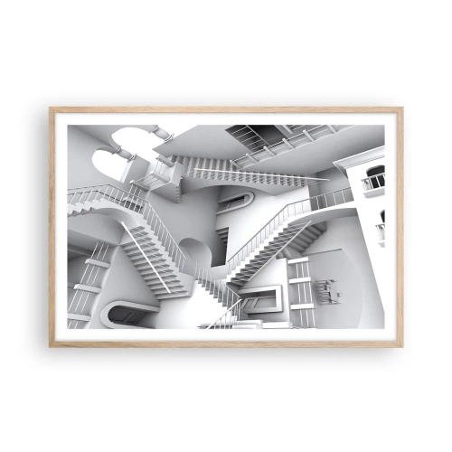 Poster in einem Rahmen aus heller Eiche - Die Paradoxien des Weltraums - 91x61 cm