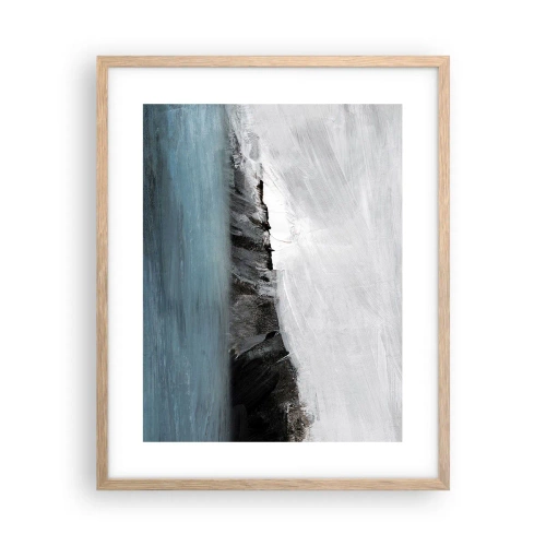 Poster in einem Rahmen aus heller Eiche - Wasser – Erde: Kampf der Naturelemente - 40x50 cm