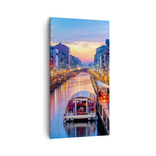 Bild auf Leinwand - Leinwandbild - Ein Abend voller Licht und Spaß - 55x100 cm