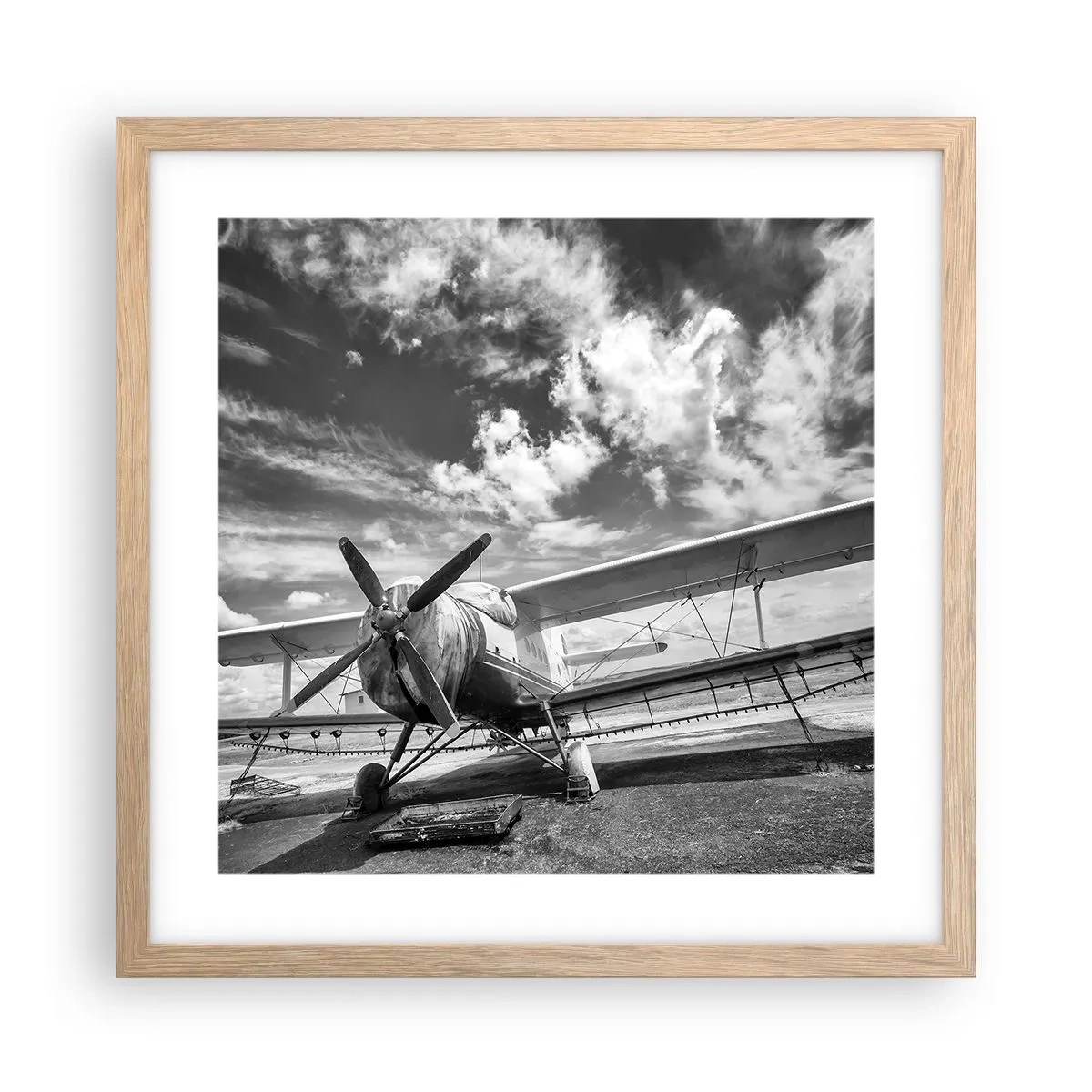 Poster in einem Rahmen aus heller Eiche - Ich kann es kaum erwarten! - 40x40 cm