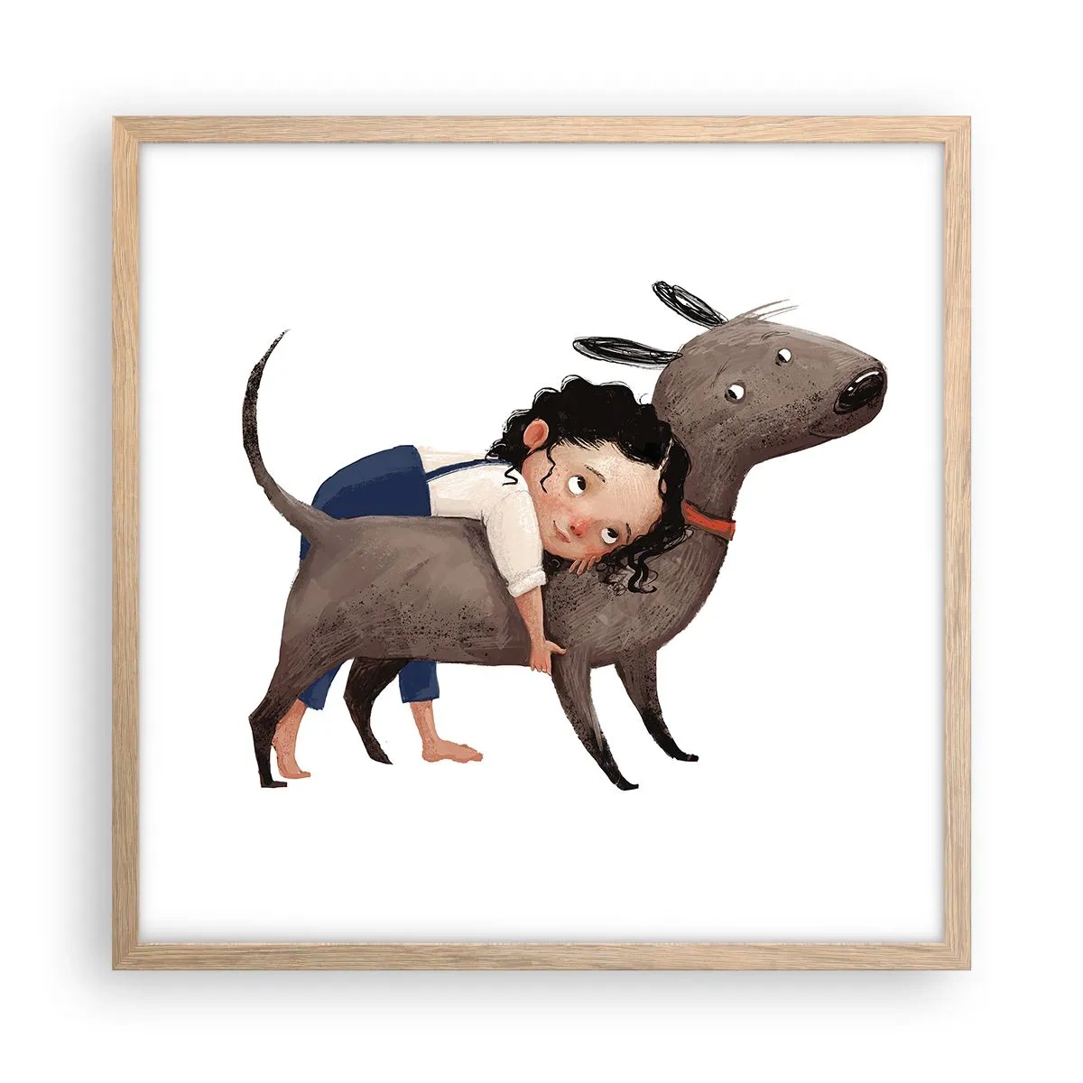 Poster in einem Rahmen aus heller Eiche - Beste Freunde - 50x50 cm