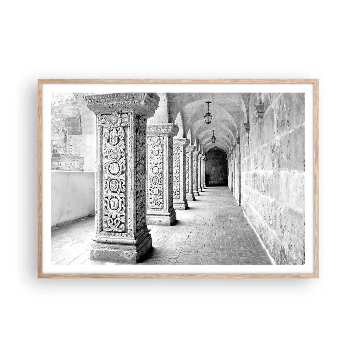 Poster in einem Rahmen aus heller Eiche - Und wo geht’s hin...? - 100x70 cm